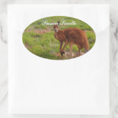 Ovale Aufkleber mit Foto - Rotes Känguru (Tasche)