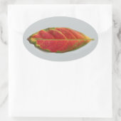 Ovale Aufkleber mit hübschem rotem Leaf, Aufkleber (Tasche)