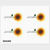 Ovale Aufkleber - Sie sind mein Sonnenschein (Blatt)