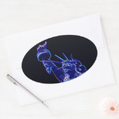 Ovale Aufschrift "Statue of Liberty Pop" Ovaler Aufkleber (Umschlag)