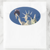 Ovale Aufschrift "Statue of Liberty Pop" Ovaler Aufkleber (Tasche)