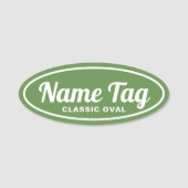 Ovale Bezeichnung für den grünen Retro-Retro-Oval Namensschild (Vorderseite)