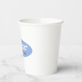 Ovale blaue Papierbecher (Links)