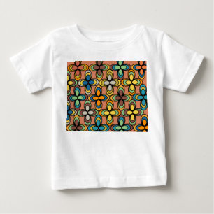 Ovale Blume der 70er Jahre Baby T-shirt