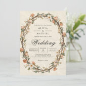 Ovale Blumenhochzeit Einladung (Stehend Vorderseite)