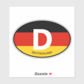 Ovale deutsche Flagge - Ländercode Vinyl Car Aufkl Aufkleber (Blatt)