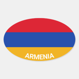 Ovale Flagge im Stile Armenien Eurio mit Namen Ovaler Aufkleber