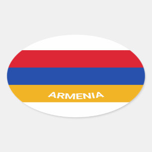Ovale Flagge im Stile Armenien Eurio mit Namen Ovaler Aufkleber