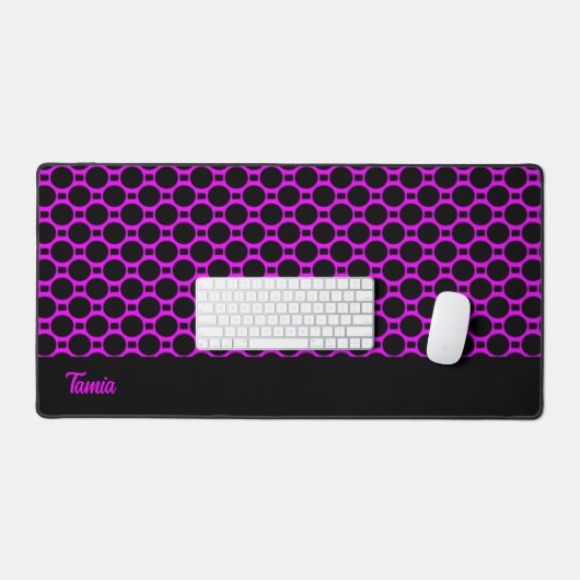 Ovale Formen rosa schwarz Schreibtischunterlage (Tastatur & Maus)