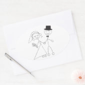 Ovale Gastgeschenk Hochzeit Siegel Niedlich Braut Ovaler Aufkleber (Umschlag)