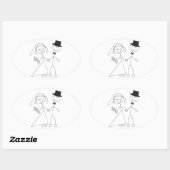 Ovale Gastgeschenk Hochzeit Siegel Niedlich Braut Ovaler Aufkleber (Blatt)