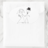 Ovale Gastgeschenk Hochzeit Siegel Niedlich Braut Ovaler Aufkleber (Tasche)