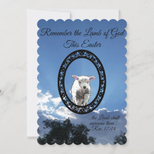 Ovale Gerahmte Lamm-Sonnenwolken Flachbild-Urlaubs Feiertagskarte