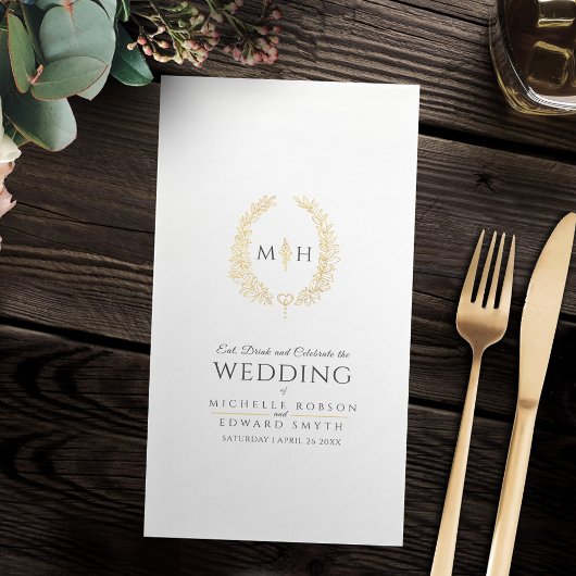 Ovale Hochzeit der Schwarzen und Goldenen Kleider Serviette