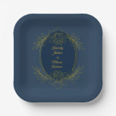 Ovale Hochzeit Gilded Elegance Pappteller (Vorderseite)