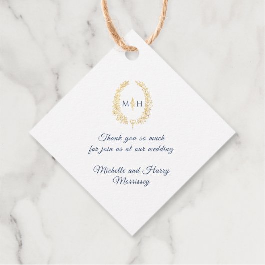 Ovale Hochzeitsfeier Geschenkanhänger (Rückseite)