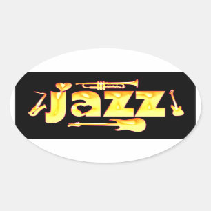 Ovale Jazz-Aufkleber Ovaler Aufkleber