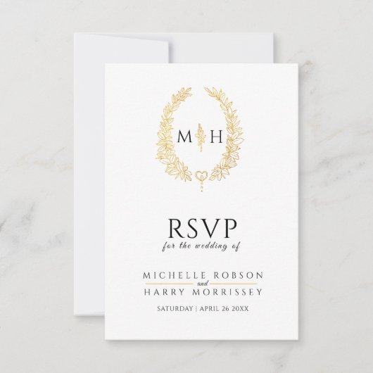 Ovale Kranz-UAWG RSVP Karte (Vorderseite)