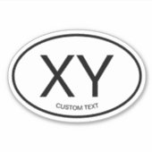 Ovale Ländercode-Vinyl-Aufkleber für jedes Land Aufkleber (Vorderseite)