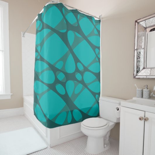 Ovale mit aquamariner Lage Duschvorhang (Beispiel)