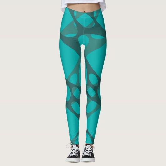 Ovale mit aquamariner Lage Leggings (Vorderseite)