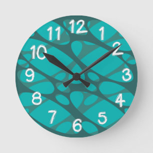 Ovale mit aquamariner Lage Runde Wanduhr