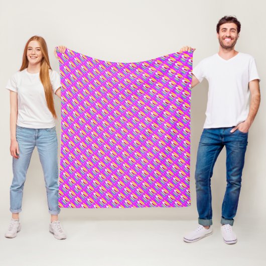 Ovale Musterkunst in gemischten Farben hell modern Fleecedecke (Beispiel)
