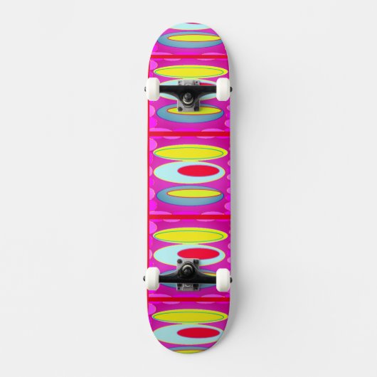 Ovale Musterkunst in gemischten Farben hell modern Skateboard (Vorderseite)