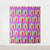 Ovale Musterkunst in gemischten Farben hell modern Wandteppich (Vorderseite)