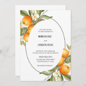 Ovale Orangen Hochzeitseinladung Einladung (Vorne/Hinten)
