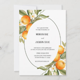 Ovale Orangen Hochzeitseinladung Einladung