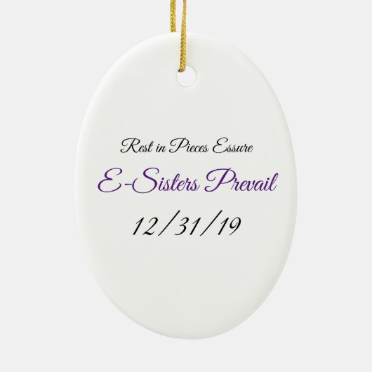 Ovale Ornament E-Sisters Preval, ASHES Logo (Hinten)