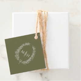 Ovale Oval-Kranz-Monogramm-Hochzeit Geschenkanhänger