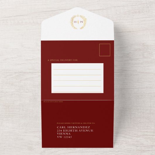 Ovale ovale Blätter für Hochzeiten All In One Einladung (Außenbereich)