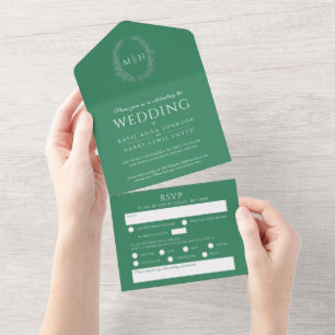 Ovale ovale Hochzeitskraut-Blätter All In One Einladung