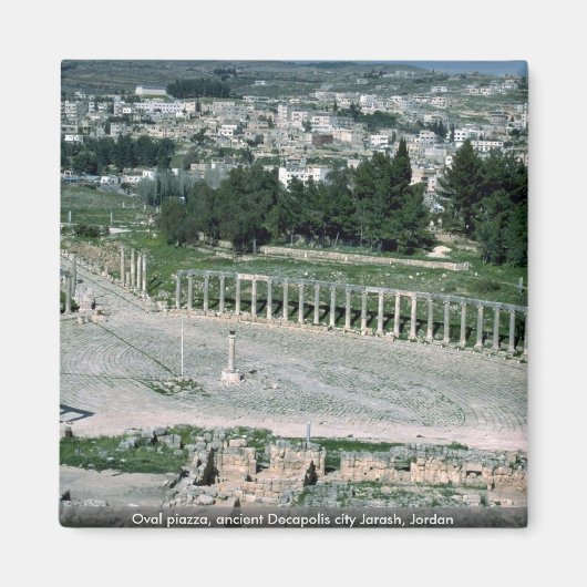 Ovale Piazza, antike Decapolis Stadt Jarash, Jorda Magnet (Vorne)