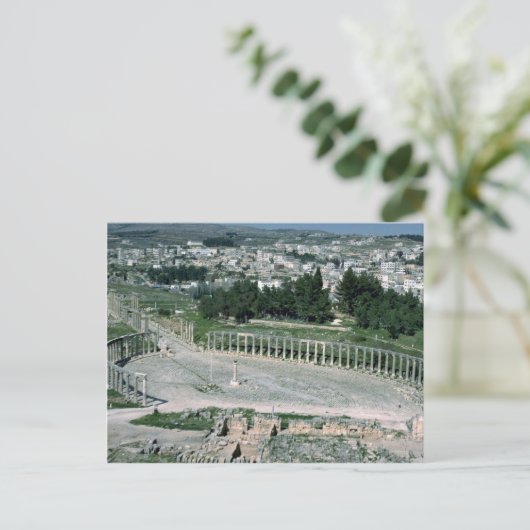 Ovale Piazza, antike Decapolis Stadt Jarash, Jorda Postkarte (Stehend Vorderseite)