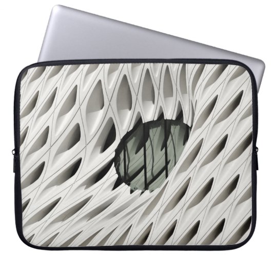 Ovale schwarze Farbglasplatte auf weißer Oberfläch Laptopschutzhülle (Vorderseite)