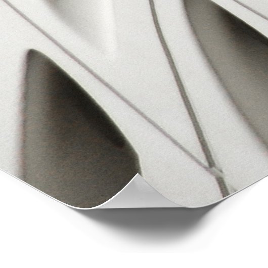 Ovale schwarze Farbglasplatte auf weißer Oberfläch Poster (Ecke)