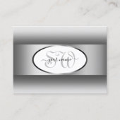 Ovale Silber-Rahmen mit grauem und weißem Gradient Visitenkarte (Vorderseite)