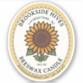 Ovale Sonnenblumen-Bonbon Aufkleber (Vorderseite)