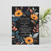 Ovale Sonnenblumenhochzeit Einladung (Stehend Vorderseite)