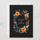 Ovale Sonnenblumenhochzeit Einladung (Rückseite)