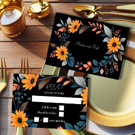 Ovale Sonnenblumenhochzeit RSVP Karte