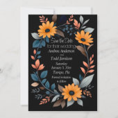 Ovale Sonnenblumenhochzeit Save The Date (Vorderseite)