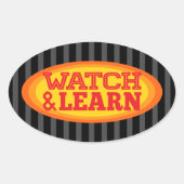 Ovale Streifen beobachten und lernen Ovaler Aufkleber (Vorderseite)