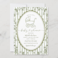Ovale Streifen Toile Blumenspülung Grün