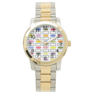 Ovale und Rechtecke - Blumengarten Armbanduhr