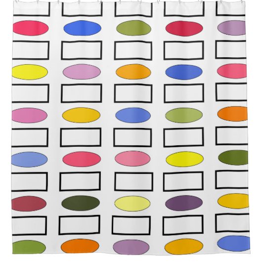 Ovale und Rechtecke - Blumengarten Duschvorhang (Vorderseite)