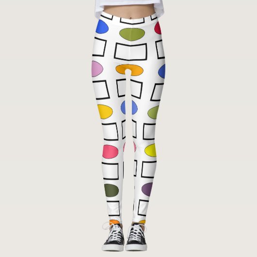 Ovale und Rechtecke - Blumengarten Leggings (Vorderseite)